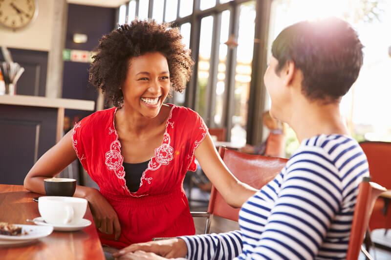 women having conversation